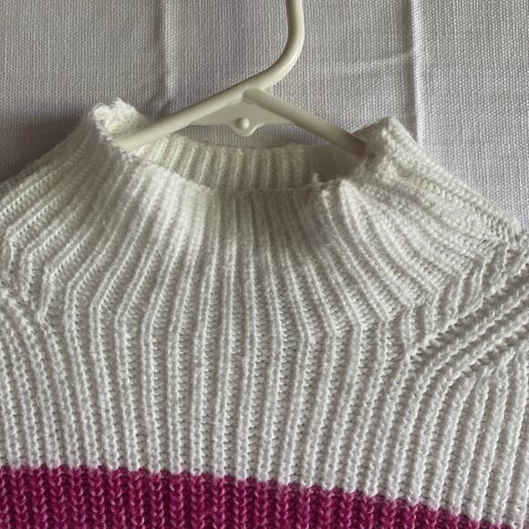 St. John’s bay womens XS striped ribbed mock neck sweater - Picture 4 of 7